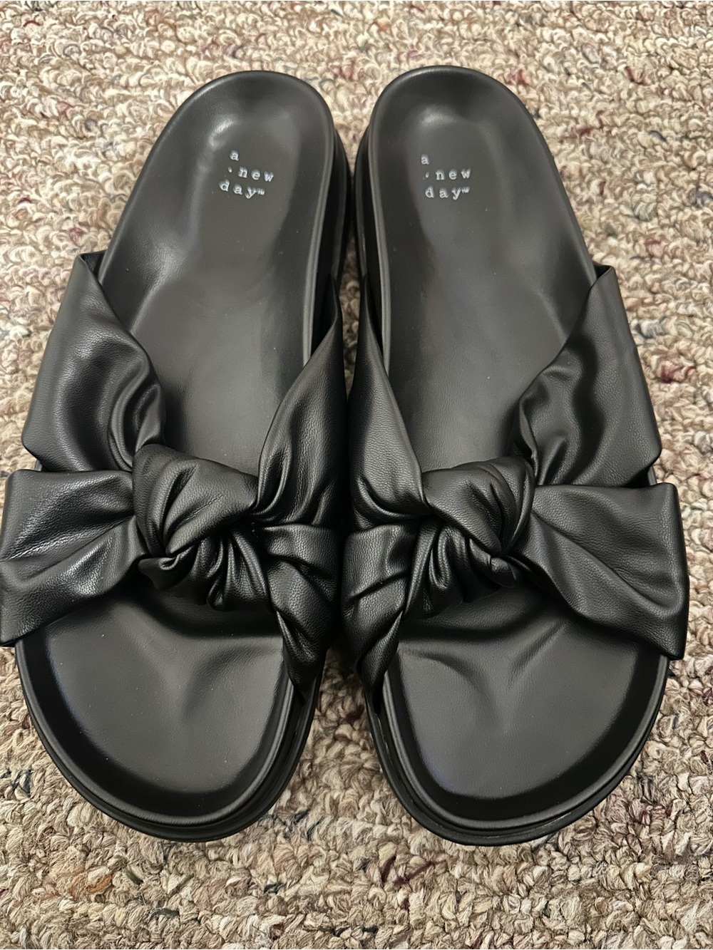 a new day Black Knotted Slide Sandals